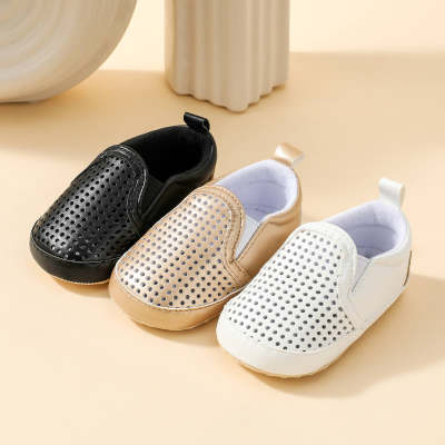 Baby Boy Solid Color Breathable Slip-on Shoes