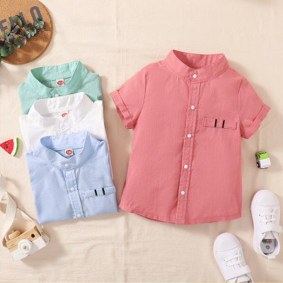 Toddler Boy Casual Solid Color Short Sleeve Shirt