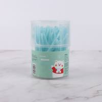 Cotton swab for ear cleaning 2 in 1 baby nose cleaning cosmetic cotton swab for blackhead removal  Blue