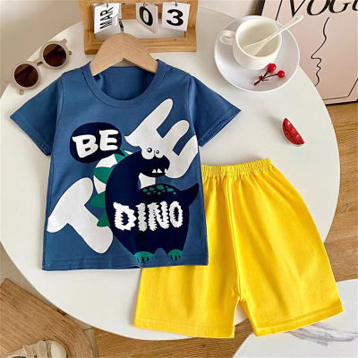 Children's pajamas thin home clothes cotton five-point short-sleeved suits boys and girls baby air-conditioning clothes