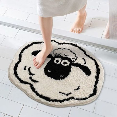 Tapete absorvente antiderrapante para banheiro Little Sheep