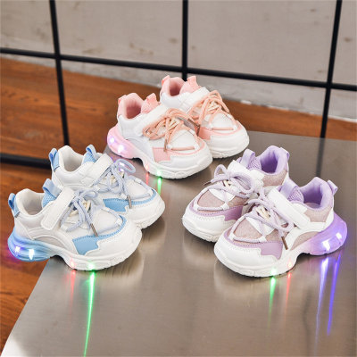Children's LED light-up soft-soled running shoes