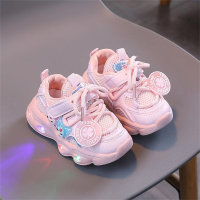 Children's shoes LED light mesh lightweight luminous shoes  Pink
