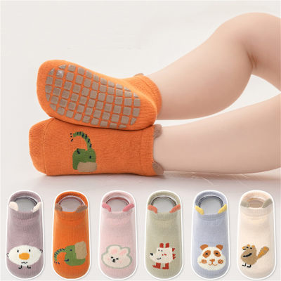 Rutschfeste Baby-Socken aus reiner Baumwolle mit Cartoon-Tiermuster