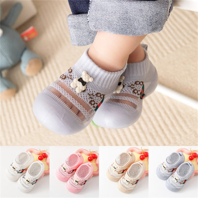 Calcetines transpirables con patrón de oso para niños Zapatos para niños pequeños