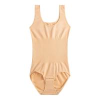 Body shaping corset European and American bust underwear waist hip lift abdomen pants open crotch seamless one-piece body shaping clothing  Beige