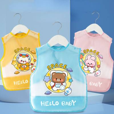 Baby overalls children's eating bibs baby drawing spring and summer waterproof food supplement apron kindergarten sleeveless thin section