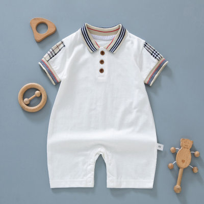 Baby clothes, pure cotton, short-sleeved jumpsuits for boys and girls, summer clothes, boys' sweatshirts, summer thin newborn crawling clothes