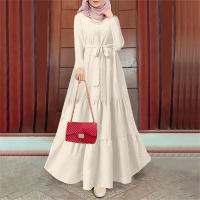 Women's elegant solid color high-end waist a dress  White