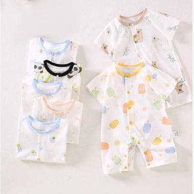 Baby jumpsuit pure cotton summer thin newborn baby clothes romper crawling clothes