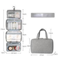 Travel waterproof folding wet and dry toiletry bag for men Cosmetics storage bag  Gray
