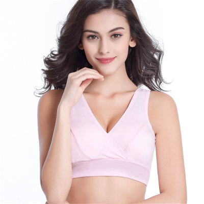 Maternity underwear vest style without steel ring cross nursing bra comfortable pregnancy sleep yoga bra without breast pad