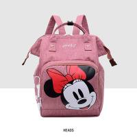 Zuoxun Bags 2020 nueva mochila para mamás de dibujos animados, mochila para madre y bebé, mochila multifuncional de gran capacidad de Mickey  Rosado