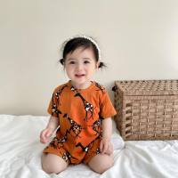 Thin baby clothes for boys summer rompers for girls super cute short-sleeved crawling clothes summer clothes stylish jumpsuit  Brown