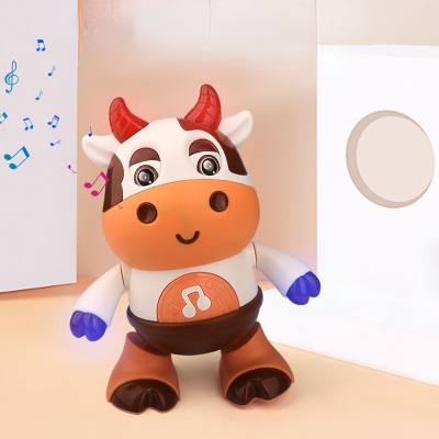 Singing and dancing cute cow music light swing dance children's toys