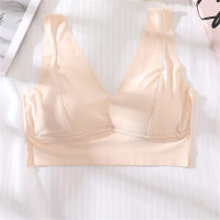 2024 New Thin Seamless Tube Top Beautiful Back Underwear Women's Small Breast Push Up Bra Comfortable No Wires Big Breasts Show Small Bra  Apricot