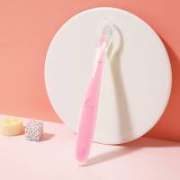 Maternal and infant products baby soft head silicone food spoon food grade baby rice paste puree spoon children feeding tableware  Pink