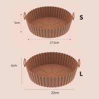 Air fryer silicone baking tray foldable round baking tray  Coffee
