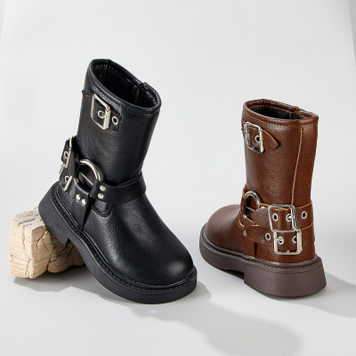 Toddler Girl Solid Color High-top Classical Boots