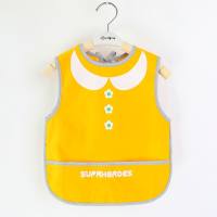 Children's overalls sleeveless vest bib baby eating waterproof and dirt-proof apron spring and summer thin style reverse coat  Multicolor