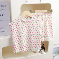 Children's new summer vest suit for children and middle-aged children casual two-piece suit for boys and girls Korean cartoon short-sleeved suit  Multicolor