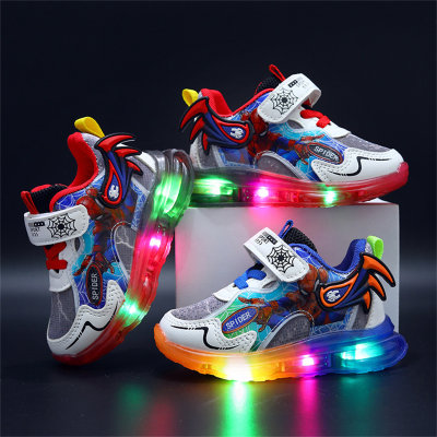 Zapatos deportivos transpirables luminosos Spider-Man para niños