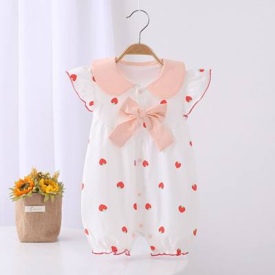 Summer new baby jumpsuit newborn baby romper girl short-sleeved jumpsuit thin crawling clothes