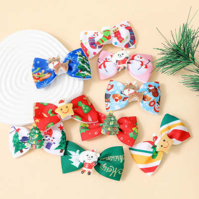 3-piece Toddler Baby Girl Christmas Style Bowknot Hair Clips