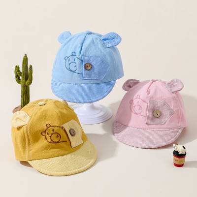 Baby Pure Cotton Bear Pattern Patchwork Peaked Cap
