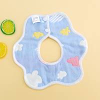 Bavoir en gaze de coton pur à six couches pour bébé, emballé individuellement, bavoir anti-salissure, serviette de salive, 360 degrés  Multicolore