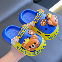 Sandalen für Kinder mit Bären-Animalprint  Tiefes Blau