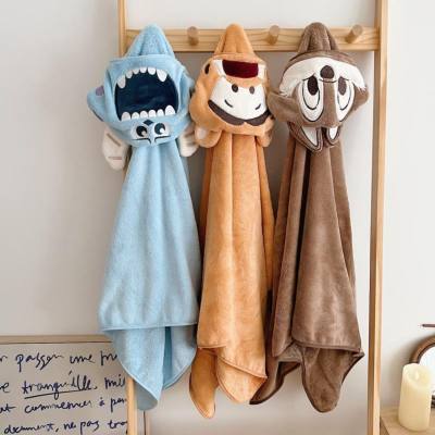 Children's bath towel cape cartoon bathrobe convenient, soft, water-absorbent and quick-drying microfiber wearable water-absorbing and quick-drying bath towel