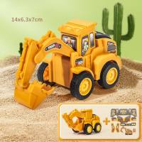 Children's inertia car pull back toy engineering vehicle excavator baby educational toy car  Multicolor