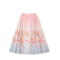 Girls Chinese style horse face skirt  Pink