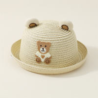Children's Bear Applique Bucket Hat & Matching Mini Bag  Beige