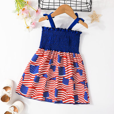 Toddler Girl Casual Striped Contrast Colored Dress