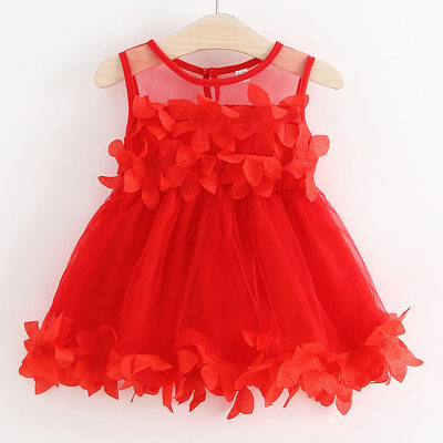 C170 summer new children's clothing wholesale girls petal stitching mesh skirt princess skirt children's skirt