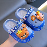 Sandálias infantis com estampa animal de urso  Azul