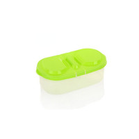 Double compartment covered kitchen food grain sealed jar Multifunctional kitchen refrigerator plastic storage box  Green