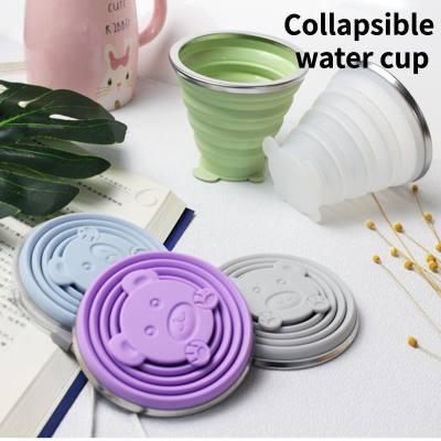 Creative portable cartoon silicone foldable cup