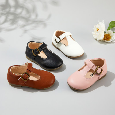 Toddler Solid Color Leather Shoes