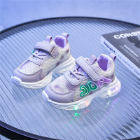 Zapatos deportivos luminosos transpirables de malla con iluminación LED  Púrpura