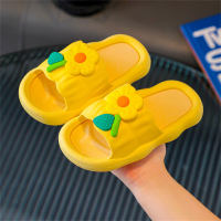 Children's flower pattern non-slip slippers  Yellow