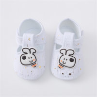 Baby and Toddler Puppy Print Soft Sole Sandals  White