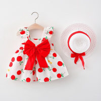 Summer new princess suspender dress baby cotton skirt children's clothing  Red