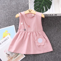 Children's skirt summer dress new style infant Korean style girl sweet fashion sleeveless vest girl lace dress  Pink