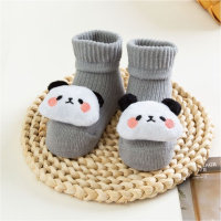 Baby Pure Cotton 3D Animal Decor Non-slip Socks  Black
