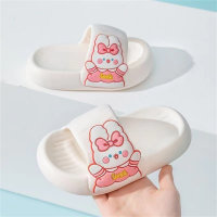 Toddler Girl Cute bunny animal pattern One word sandals  White