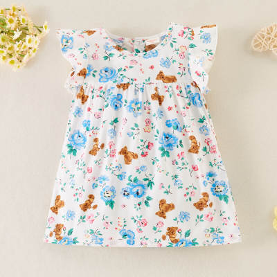 hibobi Baby Girl Sweet Floral Print  Dress