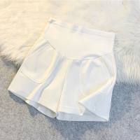 Shorts femininos grávidas verão fino desgaste externo pequeno casual calças largas roupas de verão início da gravidez calças esportivas estilo verão  Branco